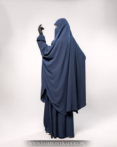 Ensemble de jilbab deux pièces avec longue robe de soirée/formelle modeste en polyester 100% écologique et respirante pour femme musulmane - Product Image 4