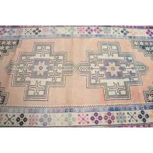 Alfombra de 3.7x7.7 pies, Alfombra Turca Vintage, Alfombra de Lana Azul - Product Image 4