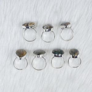 แหวนแจสเปอร์โอเชียนสำหรับผู้หญิงแหวนพลอยแจสเปอร์ทะเลแหวนชุบเงินขายส่งอัญมณีทรงหลังเบี้ยจำนวนมากของขวัญคริสต์มาส - Product Image 5