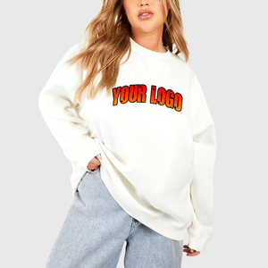 Sudadera con capucha de alta calidad para mujer, ropa informal de Otoño/Invierno, forro polar de algodón 100% de gran tamaño de Color sólido frontal personalizado para mujer - Product Image 4