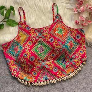 Hermosa crepé natural con estampado de posición y blusa bordada Fabricante y proveedor de Surat a la tarifa más baja - Product Image 5