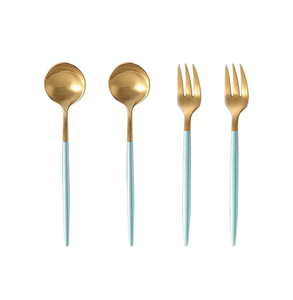 Luxury Mirrored brass <b>Flatware</b> Set pvd handle Cutlery <b>Flatware</b> Set Silverware for customized size hot sale - Product Image 4