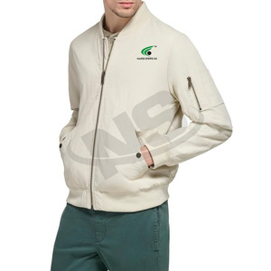 Blouson Bomber Personnalisé en Polyester/Coton Respirant et Coupe-Vent pour Homme, Couleur Unie, Hiver, Vente Flash, Streetwear - Product Image 3