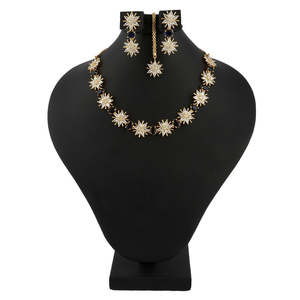 Kundan Jewellery <b>Locket</b> Set - Golden & Blue - Product Image 1