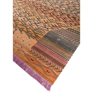 Alfombra Geométrica Freedom Manchaha Hecha a Mano con Lana y Seda de Bambú, Roja y Naranja, para Uso Doméstico, Les-1738 - Product Image 2