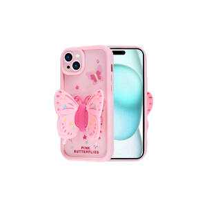 Étui en silicone personnalisé tendance rose de luxe pour iPhone 15 Plus, silicone souple avec logo, offre une protection de l'appareil photo - Product Image 4