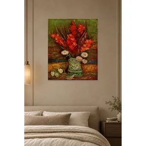 Impression sur toile Fida Van Gogh Gladiolus rouges dans un vase - Product Image 1