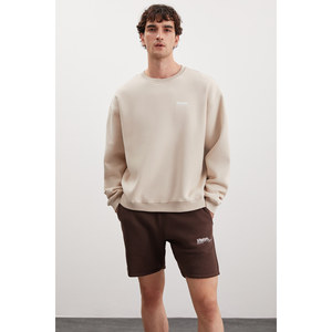Sweat-shirt à col rond doublé en polaire pour homme GRIMELANGE Ernest en coton biologique ultra doux avec détails imprimés - Product Image 6