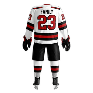 Ensemble d'uniformes sublimés avec maillot et short en tissu respirant Vente en gros à bas prix Équipement de hockey sur glace personnalisé pour équipes - Product Image 3