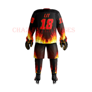 เสื้อฮอกกี้น้ำแข็งแบบสั่งทำพิเศษ พิมพ์ลายแบบซับลิเมชั่น คุณภาพสูง ระบายอากาศได้ดี ผลิตจากโพลีเอสเตอร์ 100% บริการ OEM สำหรับทีมผู้ใหญ่ - Product Image 6