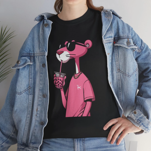 Camiseta DE LA Pantera Rosa de algodón de gran tamaño de alta calidad 200GSM Streetwear manga corta al por mayor camiseta personalizada para hombres y mujeres - Product Image 6