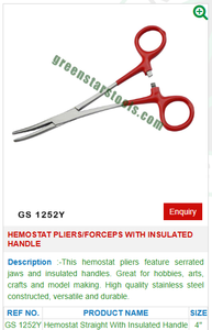 Alicates/fórceps hemostáticos con mango aislado GS 1252Y herramientas de joyería para herramientas de joyería - Product Image 2