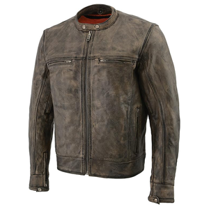 Chaqueta de invierno de cuero para hombre de diseño único de fabricante profesional Chaqueta de bombardero de cuero de piel de oveja y piel de vaca genuina para hombre - Product Image 6