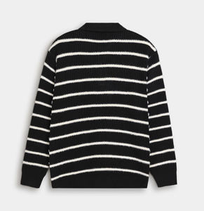 Suéter Casual Unisex de Otoño con Logotipo Personalizado, OEM, Patrón Geométrico, Tejido de Nailon/Acrílico, Manga Larga, Cuello Redondo, con Botones - Product Image 2