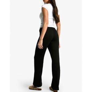 กางเกงวอร์มผู้หญิงสั่งตัดได้ เอวกลาง ผ้าฝ้ายฟลีซ สีพื้น ใส่สบาย เหมาะสำหรับพักผ่อนและออกกำลังกาย - Product Image 2