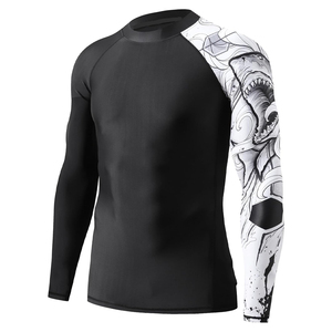 Conception personnalisée à manches longues pour hommes T-shirt de compression Vente en gros Haute qualité Wrestling Cross Training Noir Couleur unie T-shirt - Product Image 5