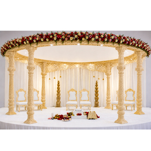 Classy Modern Circular Design Durable Wedding Wooden Mandap Customizable Size for Gujarati Indian Indoor/Outdoor Wedding - Product Image 1