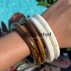 Brazalete de Incrustaciones de Hueso Premium, Joyería de Moda Artesanal con Engaste de Bisel para Regalo Unisex, Ocasión Comercial - Product Image 4