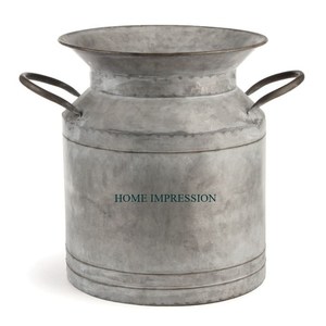 Look de ferme rustique exotique avec cette canne à lait en métal galvanisé vintage serait également jolie sur un porche ou une décoration de jardins - Product Image 1