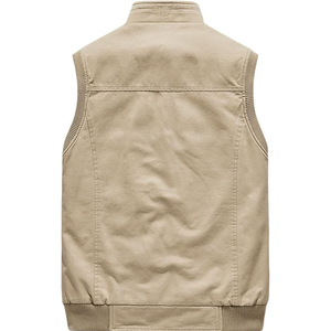 เสื้อกั๊กผู้ชายสำหรับฤดูหนาว ผ้าแคนวาส กันลม ระบายอากาศได้ดี บุขนหนานุ่ม แบบไม่มีแขน - Product Image 3