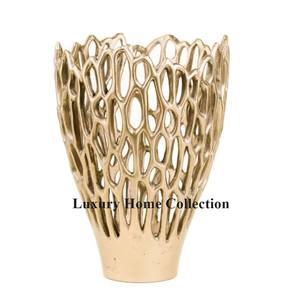 Jarrón y macetas decorativas de Metal de Color dorado para jardín, jarrón decorativo para interiores y exteriores, centro de mesa, jarrón decorativo - Product Image 4