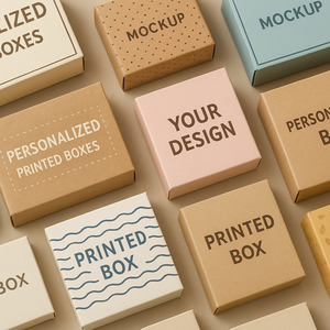 กล่องพิมพ์ลายส่วนตัวแบบเป็นมิตรกับสิ่งแวดล้อม กำลังเป็นที่นิยม สำหรับบรรจุภัณฑ์ของขวัญ น้ำหอม สบู่ เทียน และผลิตภัณฑ์ดูแลผิว พร้อมใช้สำหรับตกแต่ง - Product Image 1
