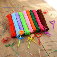 Vente directe usine : 100 pièces de fil chenille enroulé, type 'pipe cleaner', pour fleurs DIY, jouets et bouquets, idéal pour l'artisanat.
