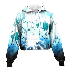 Derniers modèles de sweats à capuche courts en coton/polyester pour l'hiver, décontractés, à manches longues, avec sublimation, couleurs et logo personnalisés, vente en gros - Product Image 1