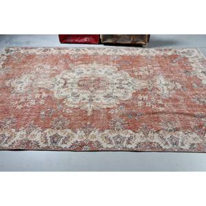Grand tapis turc vintage 5,6x9,6 pieds, tapis oriental rouge et bleu - Product Image 2