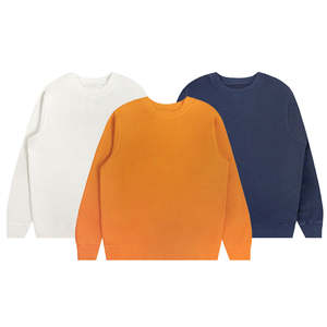 เสื้อสเวตเชิ้ตผู้ชายคอกลมสีพื้นเรียบง่าย สไตล์ลำลองทันสมัย ไซส์ใหญ่ รับสกรีนโลโก้ เนื้อผ้าหนา ใส่ได้ทั้งชายและหญิง - Product Image 1