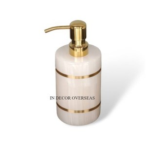 <b>Direct</b> Factory Supply Marble Made Liquid And Foam Soap Dispenser With Gold Plated Metal Pump Home & Hotel Bathroom Accessories - Product Image 3