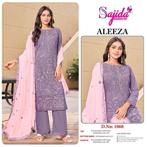 Collection de créateurs pakistanais indiens de qualité supérieure dernière exclusivité Georgette Salwar Kameez pour la fête de mariage vêtements ethniques fille - Product Image 4