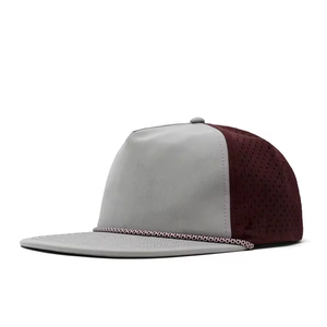 Casquette de camionneur imperméable avec logo personnalisé, résistante à l'eau, à 5 panneaux, avec cordon coupé, perforée, logo brodé - Product Image 4