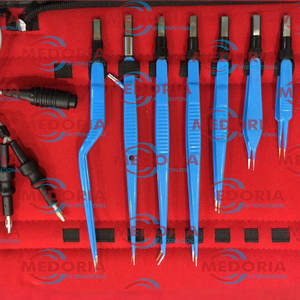 Juego de instrumentos de fórceps bipolares internacionales Medoria de alta calidad Cable de 3 metros de silicona reutilizable azul-9 piezas para sala quirúrgica - Product Image 4