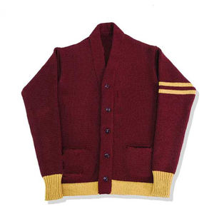 B2B haute qualité col en V acrylique tricots hiver pull décontracté Cardigan broderie bouton avant Applique pour les sororités du collège - Product Image 1