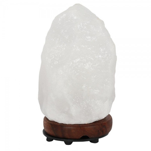 Lámpara de cristal de sal blanca brillante del Himalaya al por mayor, técnica tallada ecológica de 2 a 3kg con luz nocturna de base de madera - Product Image 6
