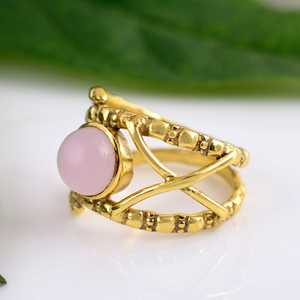 Latest Design Boho Gemstone <b>Ring</b> Vintage Brass <b>Rings</b> for Women 18k Gold Plated Swirl <b>Statement</b> Band <b>Ring</b> for Wholesale/OEM/ODM - Product Image 5