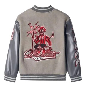 Veste universitaire en laine et cuir PU haut de gamme OEM/ODM disponible pour les commandes en gros - Product Image 3