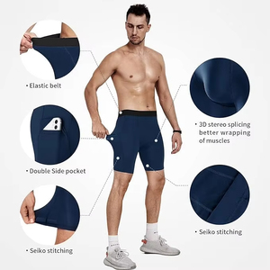 Mallas cortas para correr de alta calidad para hombre, pantalones cortos de secado rápido para gimnasio, Fitness, pantalones cortos para correr, venta al por mayor, pantalones cortos de compresión para hombre - Product Image 4