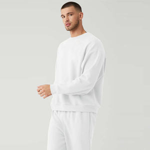 Unisex White Cotton Blended Fleece Sweatshirt Custom Oversized Pullover Crewneck Tracksuit Streetwear Casual Warm Winter <b>Jumper</b> - Product Image 4
