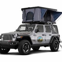 Nouvelle tente de toit pour Jeeps et fourgonnettes - Entièrement fermée, support vertical, résistante à la pluie, utilisation tout-terrain, pour 1-2 personnes, modification de véhicule