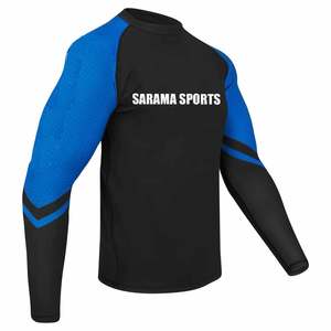 Rashguard à manches longues en polyester sublimé de haute qualité, écologique, 220g, couleurs personnalisées, logo personnalisé, vêtements de combat MMA BJJ pour hommes - Product Image 6