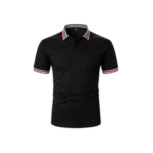 Vente en gros de t-shirts polos vierges respirants en pur coton pour hommes, polos avec logo personnalisé - Product Image 2