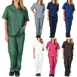 Uniforme de enfermería para Hospital, camisetas de cirugía para mujer, camisas de manga corta, ropa de trabajo para clínica Dental, blusa de enfermera, ropa de médico, negro - Product Image 4