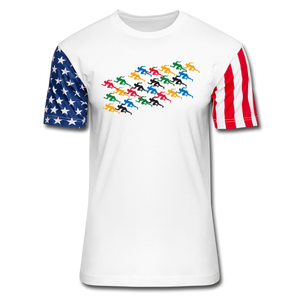 Unisex Stars & Stripes Celebrate Running Men T-<b>Shirt</b> Colorful Promotional Design - Product Image 1