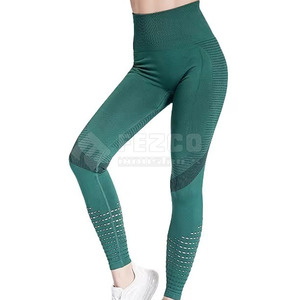 Cintura alta Deportes Jogging Gimnasio Yoga Leggings Compresión suave Cintura elástica Scrunch Butt Legging Patrón sólido Jogging Pantalones - Product Image 1