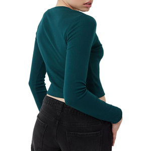 T-shirts tricotés à manches longues et col rond pour jeunes femmes de BD Clother avec une qualité orientée vers l'exportation 100% - Product Image 5