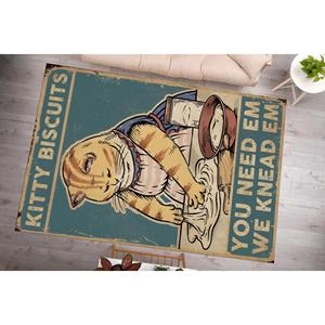 Tapis imprimé - Tapis de cuisine unique motif biscuits pour chatons, paillasson moderne pour chef, tapis gobelin - Product Image 1