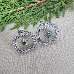 Pendientes de plata de ley 925 con diamantes de circonia cúbica, joyería de boda delicada, diseño de arte de Rubí - Product Image 5