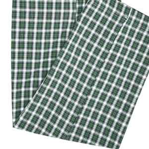 Pijama tejido con bolsillo cruzado a cuadros Verde | Pantalones de salón de ajuste regular | Tela suave CVC, cintura con cordón y bolsillos laterales | Ropa de dormir - Product Image 1